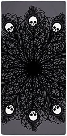 CafePress Gothic Black Peacock Feather Large Beach Towel, Soft Towel with Unique Design