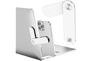 Adjustable Laptop Stand, Magnetic Holder for iPhone and Laptop Designed, Adjustable Phone Monitor Side Mount, Portable Foldab