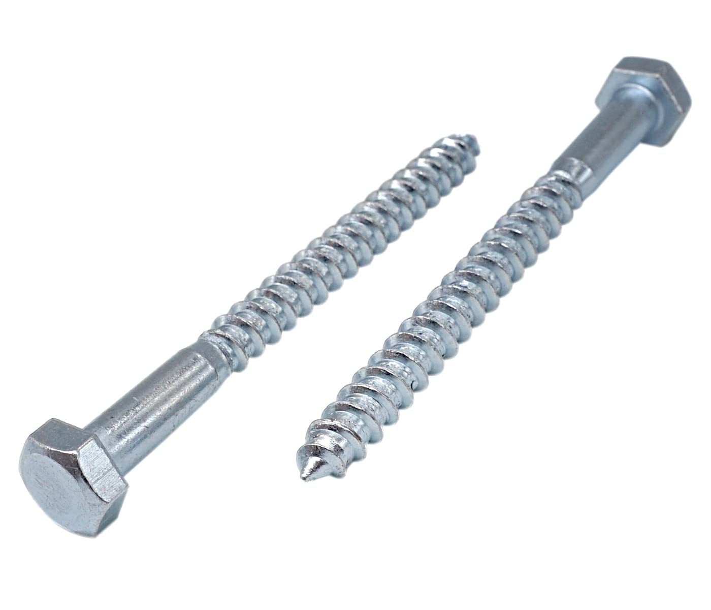 (Pack of 12 pcs) DIN 571 Zinc Plated Steel Hexagon Wood Screws M10 x 120 mm, Hex Screw, Lag Bolts, Hex Head, Coach Screws (12, M10 x 120 mm)