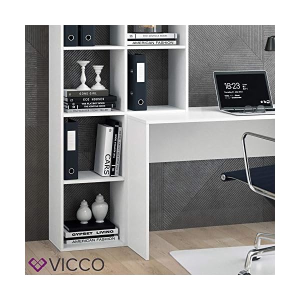 Vicco Schreibtisch Mara, Arbeitstisch fÃ¼r das BÃ¼ro, WeiÃ, 59 x 166.8 cm – Bild 6