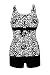 HOTAPEI Women Bathing Suits?2 Piece Tankini Sets Black Floral Printed Medium