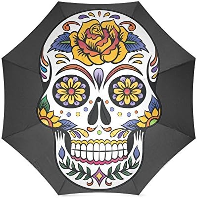 Fashion Design Sugar Skull Umbrella -Auto Foldable Umbrella 100% polyester