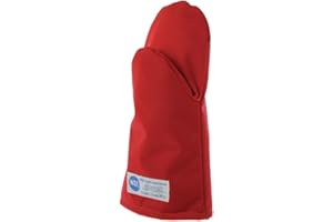 Tucker Safety 55120 Products Tucker BurnGuard Protective Apparel, Puppet-Style Oven Mitt, Poly-Cotton Each, Medium, 12", Red