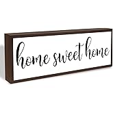 Home Sweet Home Sign, Rustic Framed Wood Sign, Wall Decoration for Room, Modern Farmhouse Wood Decor, Living Room Decors, Front Door Porch Decors, Shelf Counter Tabletop Decoration, Housewarming Gift
