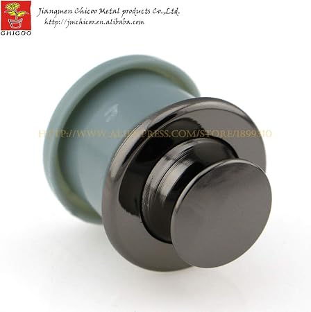 Black Colour Zinc Alloy And Abs Plastic Push Button Knob Furniture