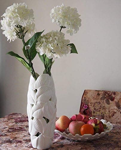 pierced vase/[Modern Fashion]/White style home decoration/ leaf flower vase-A
