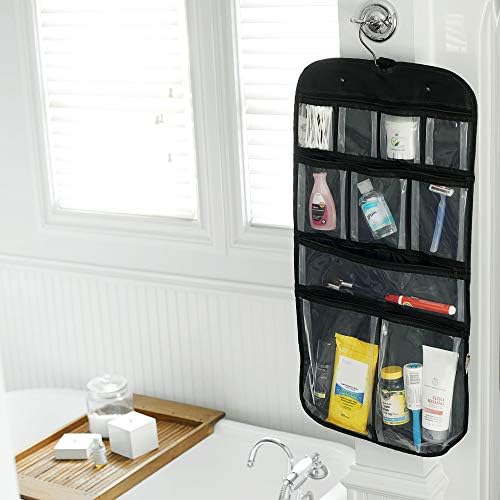 Household Essentials 06910 Hanging Toiletry Travel Bag for Men and Women - Store Travel Accessories, Jewelry, and Cosmetics - Black 4 Household Essentials 06910 Hanging Toiletry Travel Bag for Men and Women - Store Travel Accessories, Jewelry, and Cosmetics - Black
