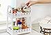 Mandydov European-style Double-layer Desktop Storage Rack Organizer Cosmetic Stationery Storage Holder for Kitchen Bathroom Office