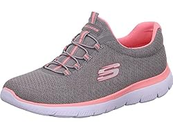Skechers womens Summits Sneaker, Grey/Pink, 11 US