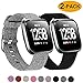 Welltin 2 Pack Bands Compatible with Fitbit Versa / Fitbit Versa 2 / Fitbit Versa Lite for Women Men, Breathable Woven Fabric Strap, Adjustable Replacement Wristband for Fitbit Versa Smart Watch
