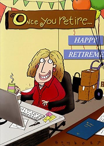 Woman At Desk Retirement - Oatmeal Studios Funny Retirement Card by Oatmeal Studios