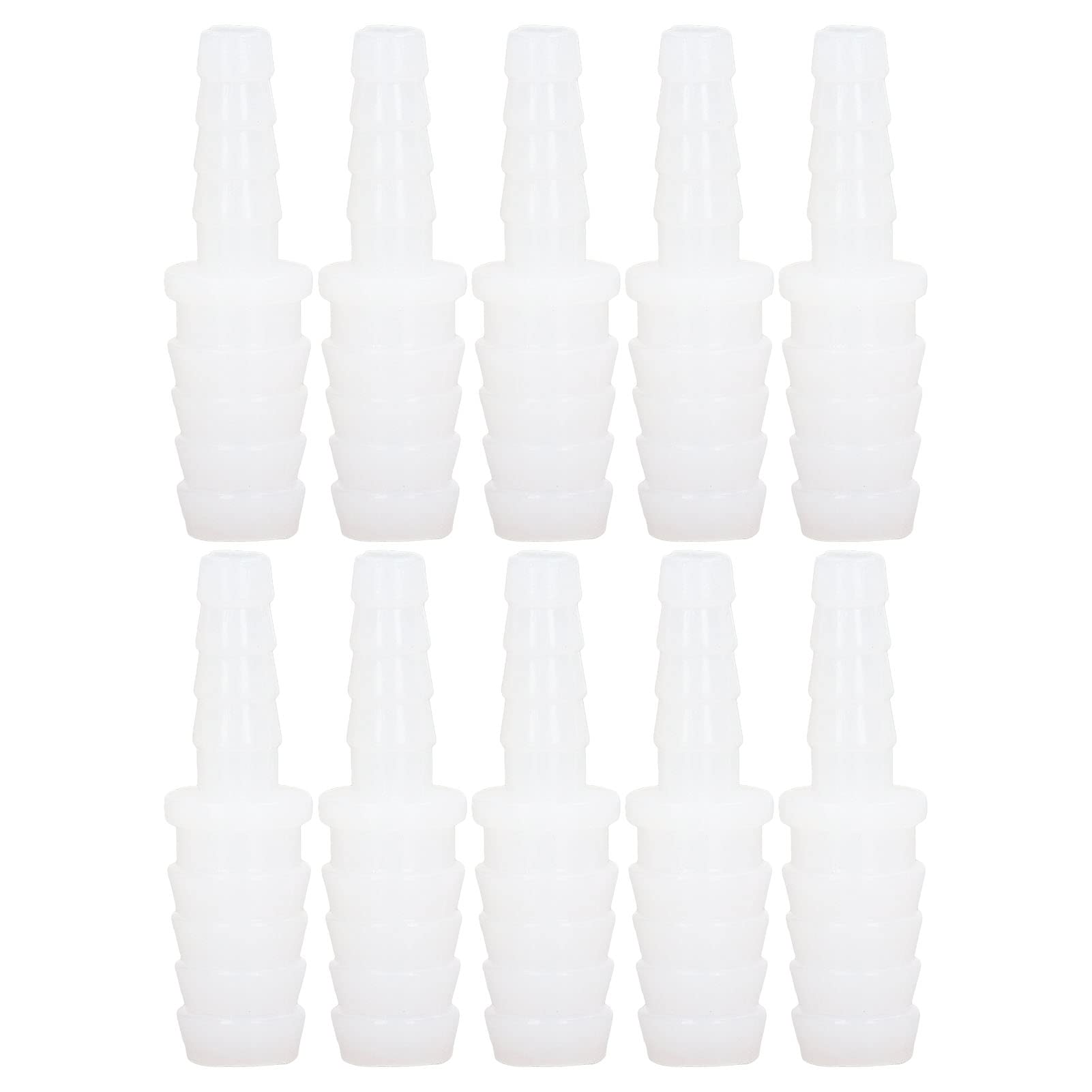 10Pcs Plastic Hose Fitting Set, PP Barb Reducer Tube Connector Straight Adapter with Thread, 4 Models for 6-12mm Hose Conversion Fittings