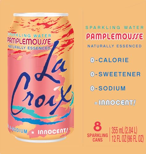 LACROIX SPARKLING WATER, PAMPLEMOUSSE (GRAPEFRUIT), 12 FL OZ (PACK OF 8)