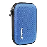 Inateck Portable Shockproof EVA Carrying Case Shell with Zipper for 2.5 Inch Hard Disk Drives HDD/ SSD and My Passport Ultra (Blue)
