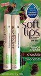 SOFTLIPS FLAVOR FUSIONS Lip Protectant/Sunscreen SPF 20, Limited Edition Flavor CHOCOLATE/MINT GELATO - One Twin Pack Containing 2 tubes 0.07oz ea Gluten & Soy Free SOFT LIPS Hydrate Deliciously