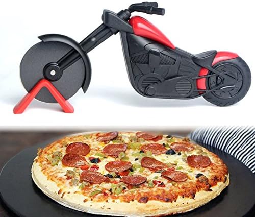SUNFUL Motorcycle Pizza Cutter Stainless Steel Pizza Wheel Cutter Knife Bicycle Bike Motorbike Roller Pizza Chopper Slicer Peel Knives