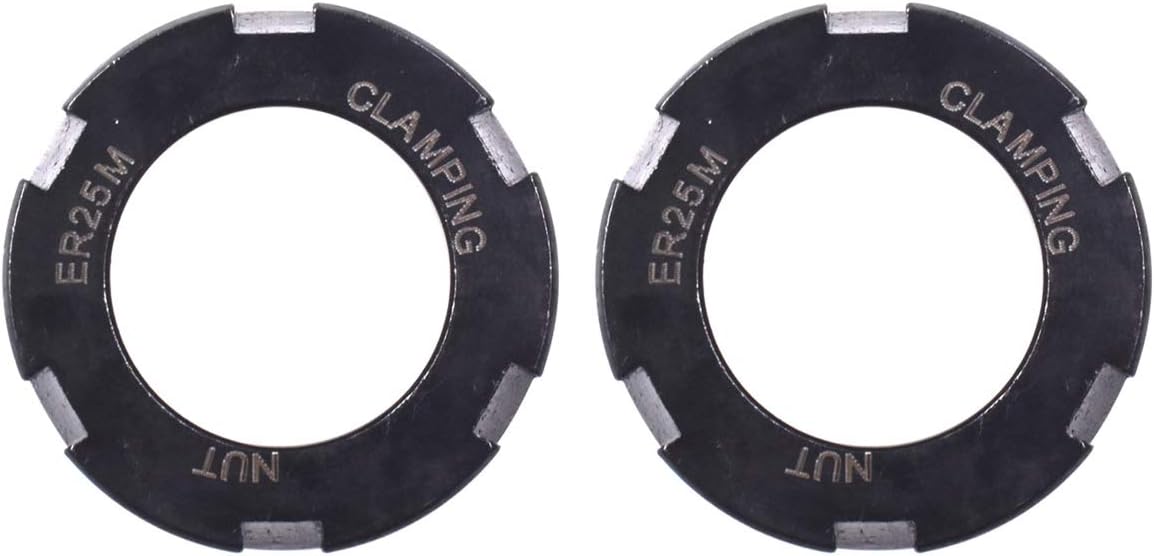 Uaus 2pcs Er25m Type Collet Clamping Nut For Cnc Milling Collet Chuck Holder Lathe Amazon Com