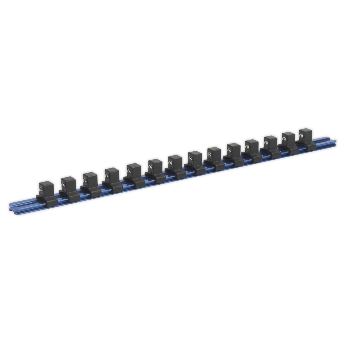 Sealey Sr1214 Socket Retaining Rail with 14 Clips Aluminium 1/2 Sq Drive