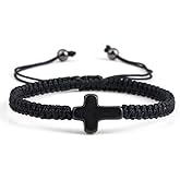 SCRDPRAD Adjustable Handmade Cross Braided Rope Bracelet for Christian Colorful Matching Couple Charm Jewelry Inspirational Religious Woven Bracelet Birthday Easter Thanksgiving Christmas Gifts
