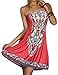 Sexyshine Womens Summer Strapless Floral Print Bohemian Vintage Tube Wrapped Chest Casual Mini Dress Beachwear Cover up