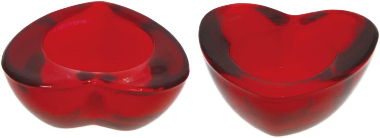 CIMC Heart Tea Light Holder Red Pack of 2