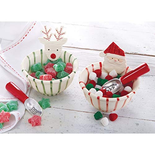Candy Dishes Mud Pie 4855062R Reindeer Candy Dish Set White Tabletop