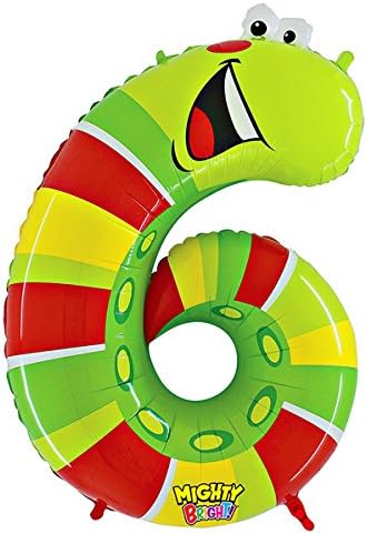 Betallic Zooloons Caterpillar 40" Number '6' Foil Balloon