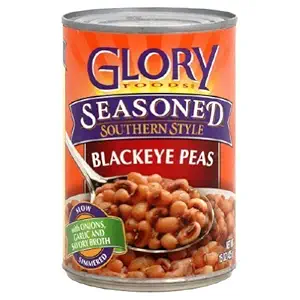 Glory Foods, Seasoned, Blackeye Peas, 15oz Can (Pack of 6)