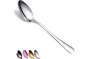 Dinner Spoon of 6, Berglander 7.5" Stainless Steel Shiny Polish Soup Spoons Silverware, Soup Spoon Table Spoon Set Sturdy Eas