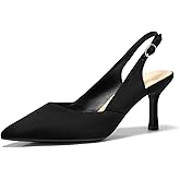 GotSoft Women's Slingback Kitten Heels Closed Pointed Toe Pumps Wedding Party Dress Shoes