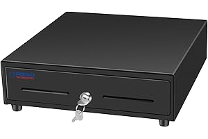 RIBAO TECHNOLOGY RIBAO 13'' Cash Registers Cash Drawer for Point of Sale(POS) System, 4 Bill 5 Coin with Adjustable Coin Slots, 24V, RJ11/RJ12 Interface 4 Key-Lock