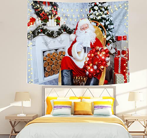 DIOVMA Christmas Tapestry Christmas Backdrop Background Wall Covering Tapestries for Party Livingroom Bedroom Dorm Home Decor (51.9*59.1 Inches)