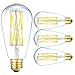 Leools Dimmable Vintage LED Edison Bulbs 15W,Equivalent 120W,1300 Lumen Daylight 5000K,Filament E26 Medium Base Squirrel Cage Antique Lamp, Pack of 4