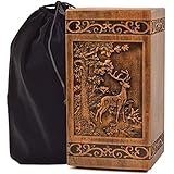 KIMNAG Wooden Cremation Urn for Human Wood Ashes