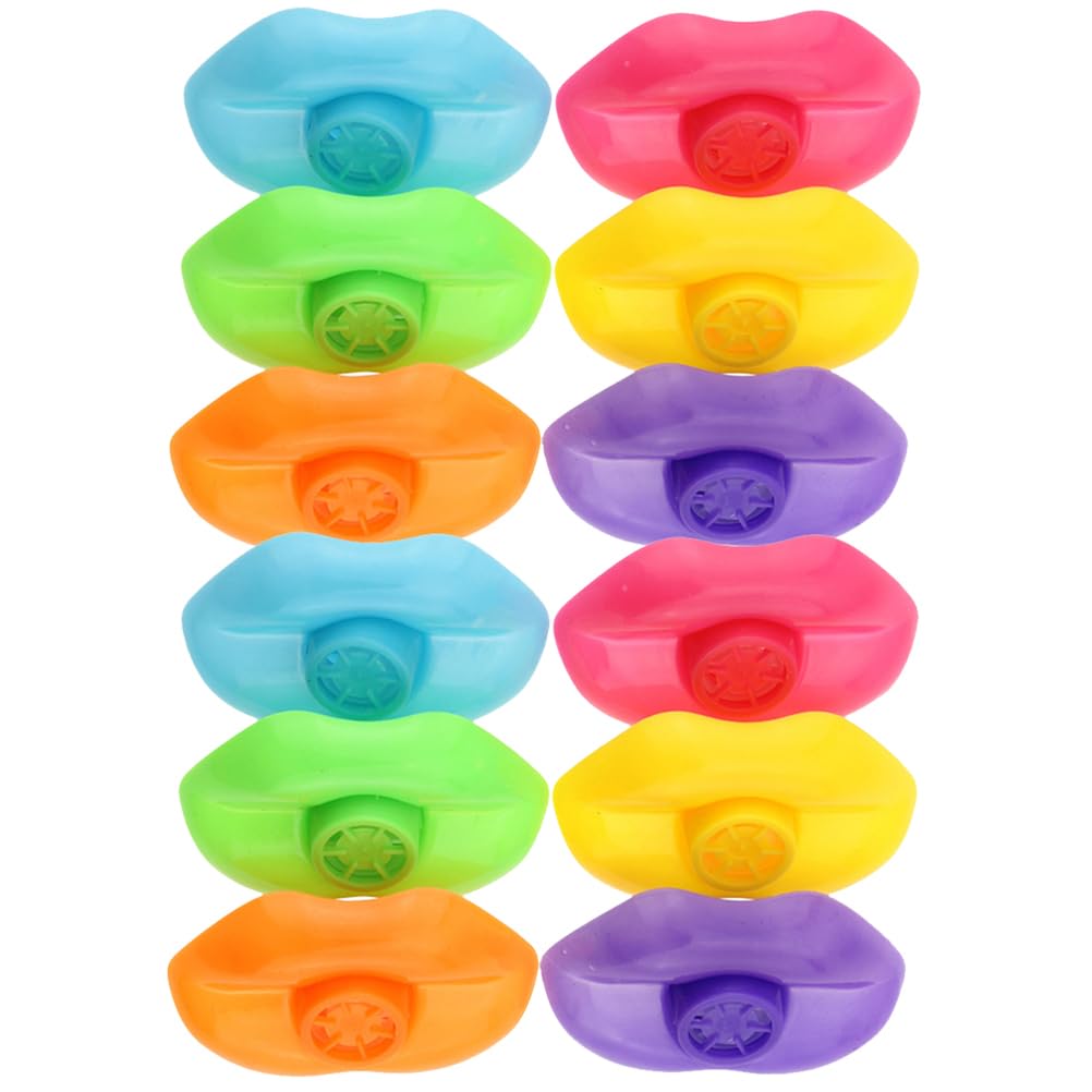 MAGICLULU Kids Whistle Toys 12-Pack Small Portable Plastic Musical Whistles Early Educational Instruments for Toddlers Party Play and Music Practice