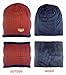 Winter Beanie Hat Scarf Gloves Slouchy Snow Knit Skull Cap Scarves Touch Screen Mittens for Women Burgundy