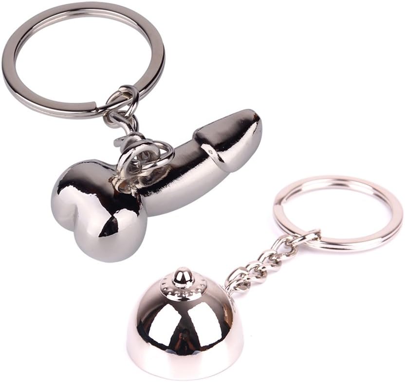 USUNO Keychain Key Chain Ring Keyring Keyfob Key Holder Novelty toys Tricky Toys Gag Toy Birthday Joke Gift for Both Sexes, 2pcs