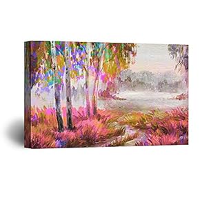 Abstract Oilpainting Style Colorful Forest