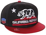 California Republic Flat Bill Vintage Style Snapback Hat Cap