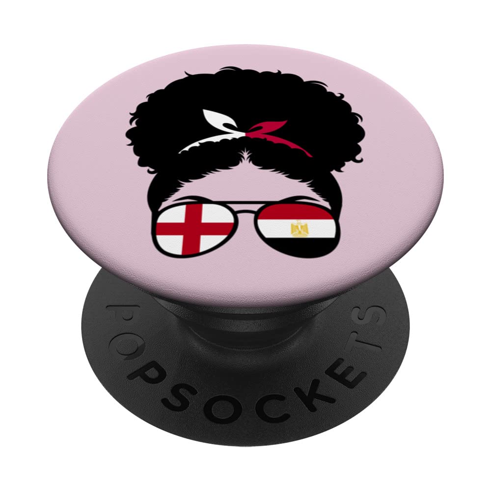 England and Egypt Mix Afro Hair Half English half Egyptian PopSockets Swappable PopGrip