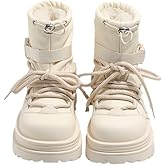 Women's mid-rise boots, lace-up snow boots, women's non-slip platform winter outdoor boots