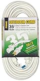 Prime Wire & Cable EC883627 16/3 SJTW Landscape Extension Cord, 35 Feet (White)