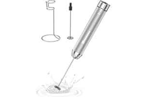 Maestri House Rechargeable Milk Frother with Stepless Speed Control, Handheld Electric Foam Maker Waterproof Detachable Drink