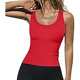 Zeagoo Womens Tank Tops 2026 Scoop Neck Ribbed Sleeveless Top Casual Basic Slim Fitted Knit Cami Tee Shirts