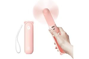 JISULIFE Handheld Fan with 4500 mAh Powerbank Max 46 Hours Runtime,Pocket Fan Portable Battery Operated or USB Powered Folding Personal Fan,3 Speeds,Gifts for Women Men Kids Gift for Festival-Pink