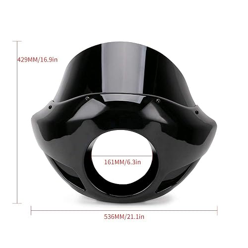 TWOM 15" Gloss Black Windscreen Fairing For Harley Dyna Super Glide T-Sport FXDXT FXR