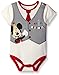 Disney Baby-Boys Mickey My First Birthday Creeper, Off White, 18 Months primary