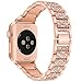 VOMA Bling Bands Compatible For Apple Watch Band 42mm 44mm iWatch Series 5/4/3/2/1, Diamond Rhinestone Stainless Steel Metal Jewelry Bracelet Bangle Wristband Strap(Diamond Rose Gold 42mm 44mm)