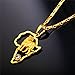 U7 Africa Map Pendant With Lion 18K Gold Plated Flat Chain Women Men Necklace