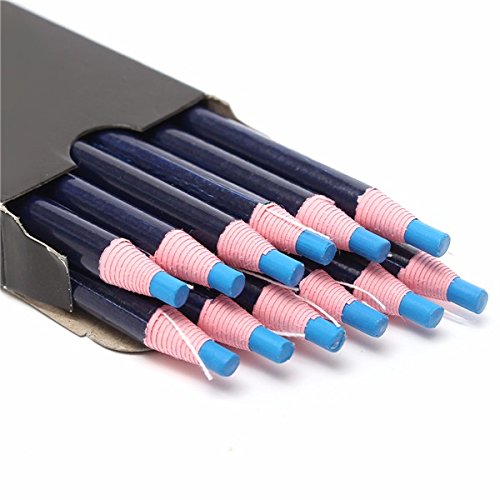 Tutoy 12 Pcs Marker Peel Off Chinagraph Grease Wax Pencil For Metal Glass Fabric -Blue